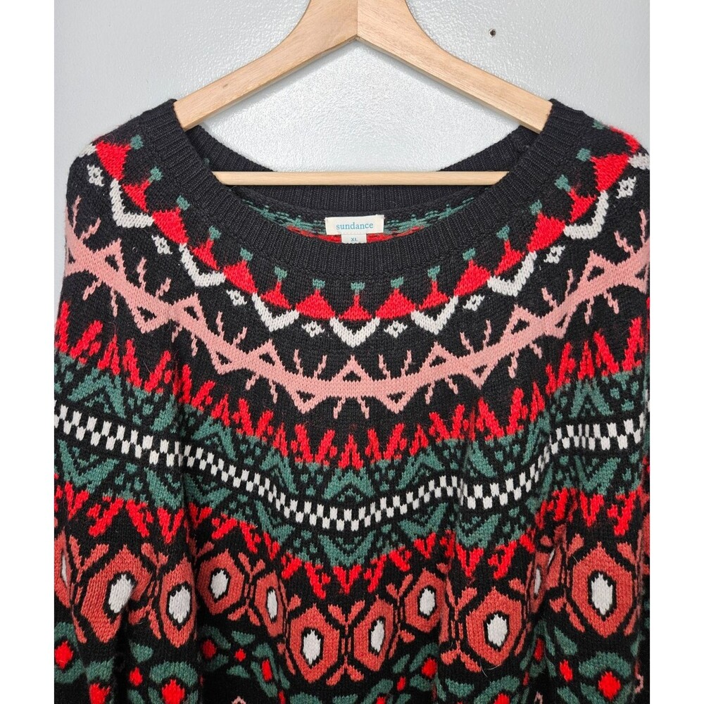 SUNDANCE Fair Isle Sweater XL Bohemian Cottagecore Whimsical Wool Cotton Blend - Picture 2 of 6